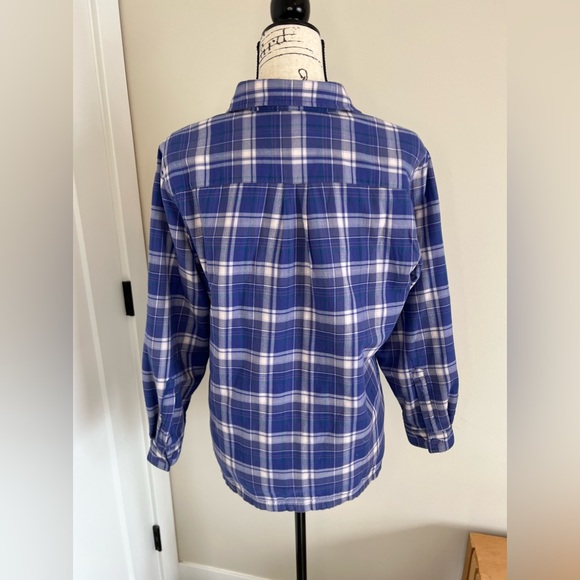 L.L. Bean Fleece Lined Flannel Plaid Shirt. Very Warm! Women Size Small Petite - Picture 4 of 14